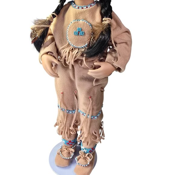 Linda Mason American Diary Doll Native American Indian 1991 Vintage Porcelain - Picture 4 of 13